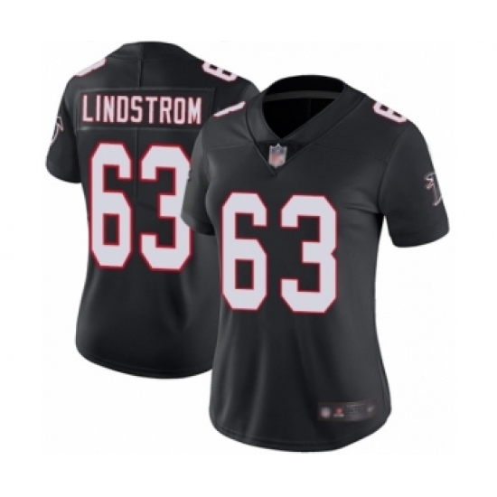 Women's Atlanta Falcons 63 Chris Lindstrom Black Alternate Vapor Untouchable Limited Player Football Jersey