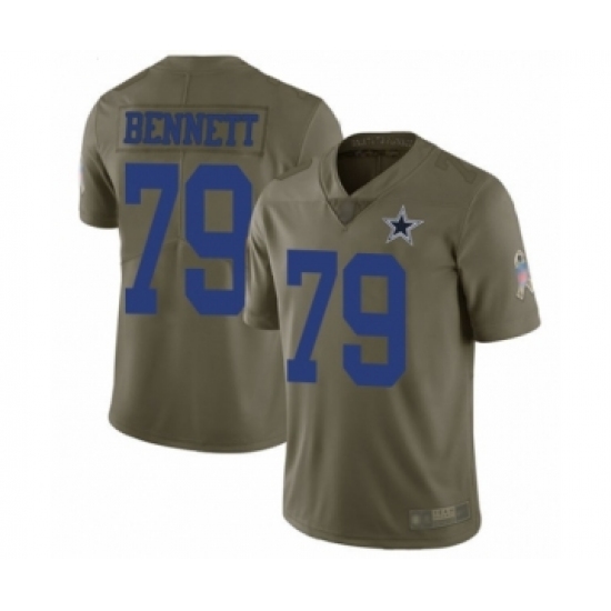 Men's Dallas Cowboys 79 Michael Bennett Limited Olive 2017 Salute to Service Football Jersey