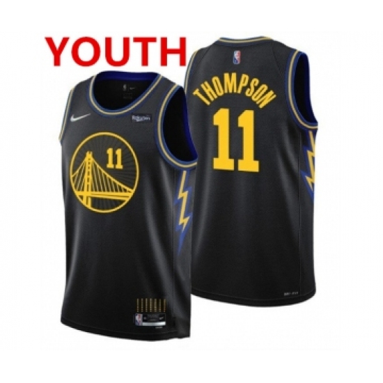 Youth Golden State Warriors 11 Klay Thompson 75th Anniversary Black Stitched Basketball Jersey