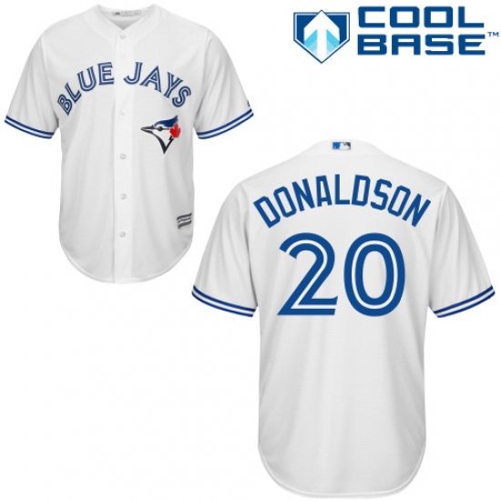Men's Majestic Toronto Blue Jays 20 Josh Donaldson Replica White Home MLB Jersey