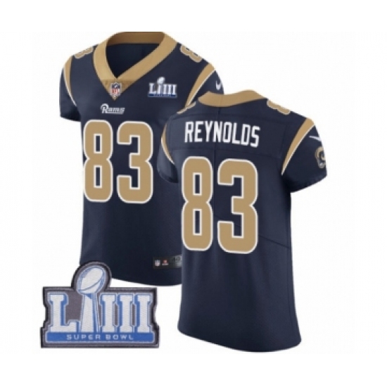Men's Nike Los Angeles Rams 83 Josh Reynolds Navy Blue Team Color Vapor Untouchable Elite Player Super Bowl LIII Bound NFL Jersey