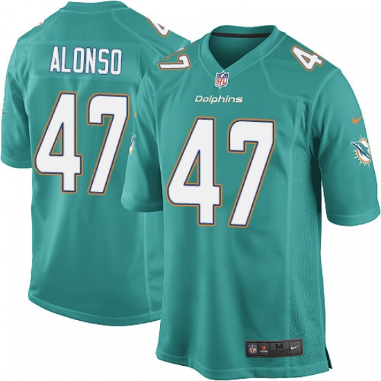 Men's Nike Miami Dolphins 47 Kiko Alonso Game Aqua Green Team Color NFL Jersey