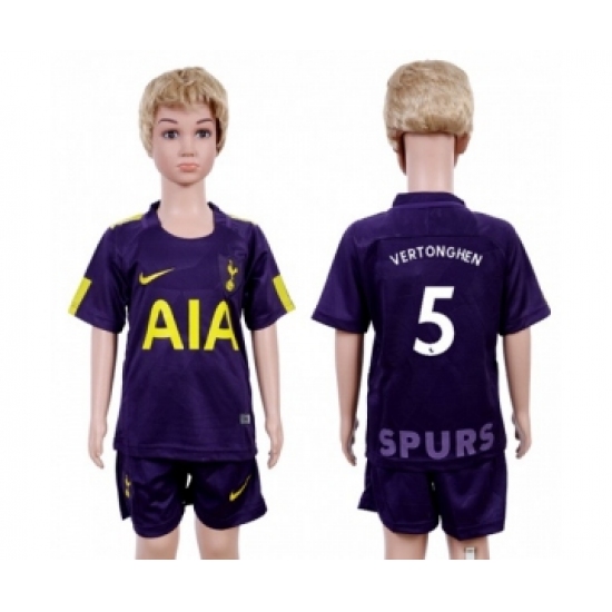 Tottenham Hotspur 5 Vertonghen Sec Away Kid Soccer Club Jersey