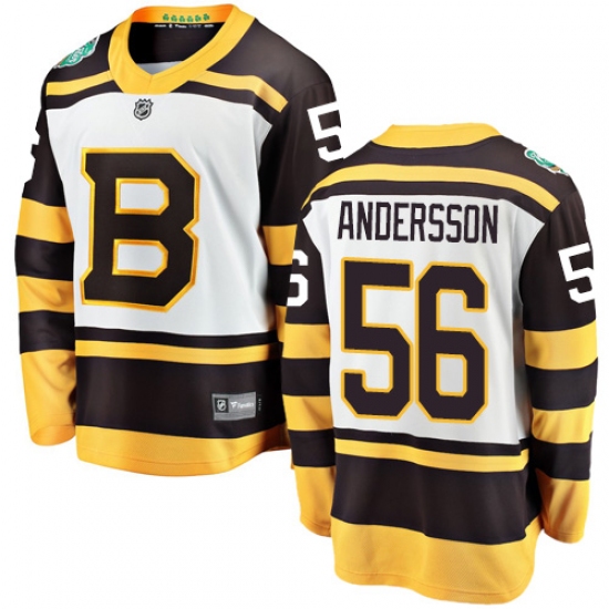 Men's Boston Bruins 56 Axel Andersson White 2019 Winter Classic Fanatics Branded Breakaway NHL Jersey