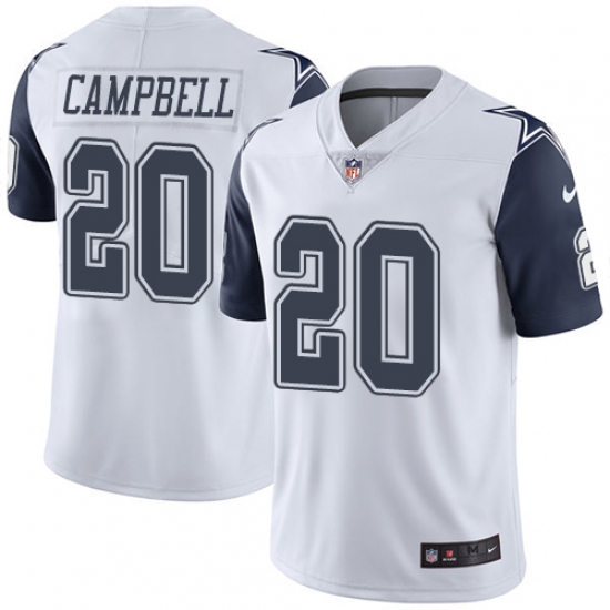 Men's Nike Dallas Cowboys 20 Ibraheim Campbell Limited White Rush Vapor Untouchable NFL Jersey