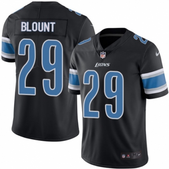 Men's Nike Detroit Lions 29 LeGarrette Blount Limited Black Rush Vapor Untouchable NFL Jersey
