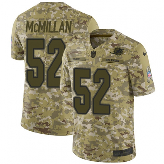 Men's Nike Miami Dolphins 52 Raekwon McMillan Limited Camo 2018 Salute to Service NFL Jersey