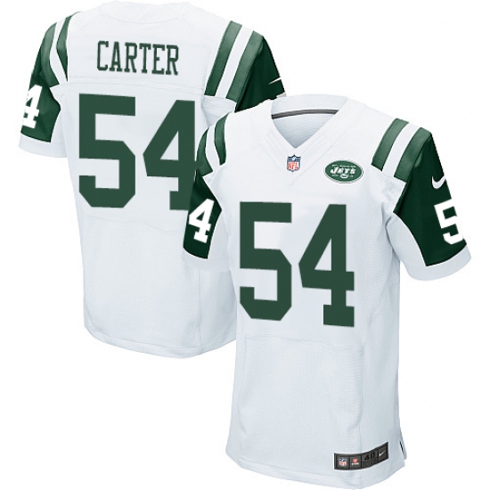 Men's Nike New York Jets 54 Bruce Carter Elite White NFL Jersey