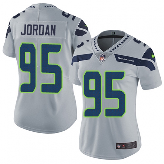 Women's Nike Seattle Seahawks 95 Dion Jordan Elite Grey Alternate NFL Jersey