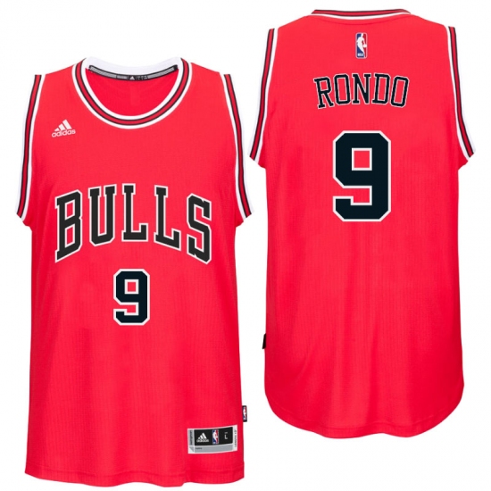 Chicago Bulls 9 Rajon Rondo Road Red New Swingman Jersey