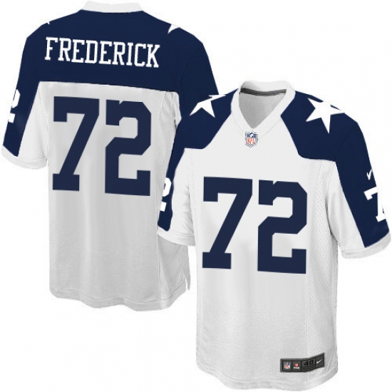 Men's Nike Dallas Cowboys 72 Travis Frederick Game White Throwback Alternate NFL Jersey