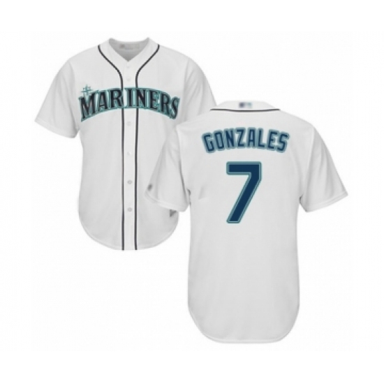 Youth Seattle Mariners 7 Marco Gonzales Authentic White Home Cool Base Baseball Player Jersey