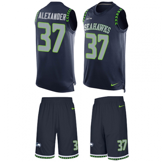Men's Nike Seattle Seahawks 37 Shaun Alexander Limited Steel Blue Tank Top Suit NFL Jersey