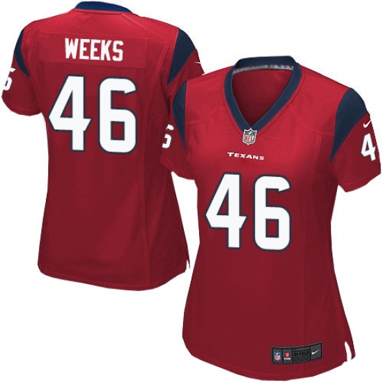 Women's Nike Houston Texans 46 Jon Weeks Game Red Alternate NFL Jersey