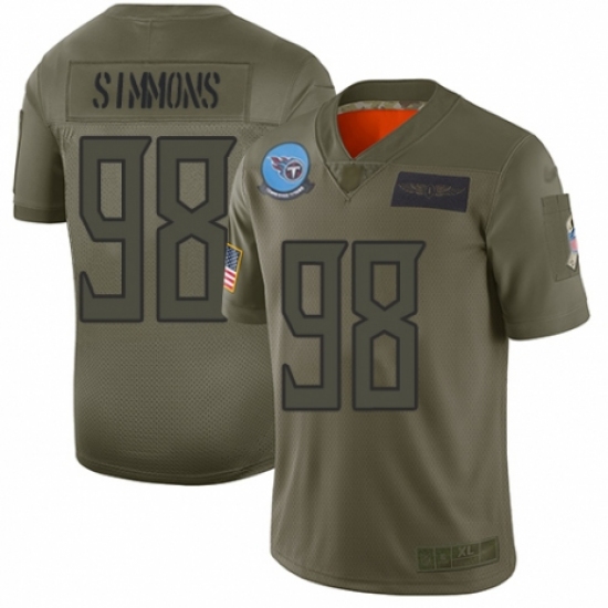 Women's Tennessee Titans 98 Jeffery Simmons Limited Camo 2019 Salute to Service Football Jersey