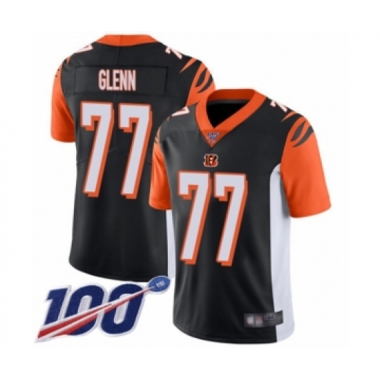 Men's Cincinnati Bengals 77 Cordy Glenn Black Team Color Vapor Untouchable Limited Player 100th Season Football Jersey