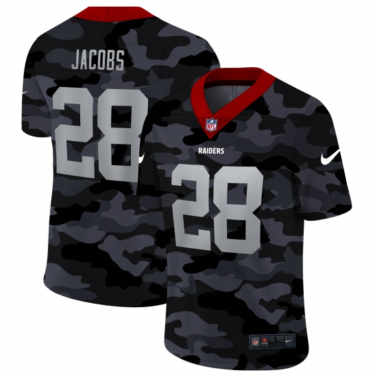 Men's Oakland Raiders 28 Josh Jacobs Camo 2020 Nike Limited Jersey