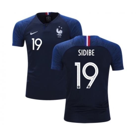 France 19 Sidibe Home Kid Soccer Country Jersey