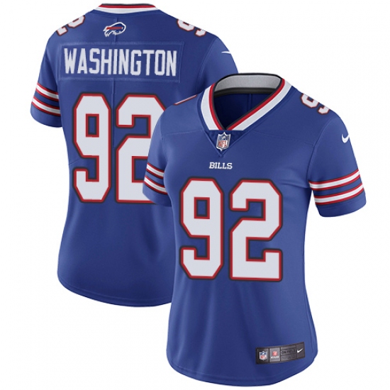 Women's Nike Buffalo Bills 92 Adolphus Washington Royal Blue Team Color Vapor Untouchable Limited Player NFL Jersey