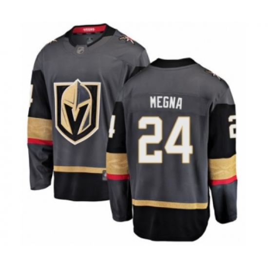 Men's Vegas Golden Knights 24 Jaycob Megna Authentic Black Home Fanatics Branded Breakaway Hockey Jersey