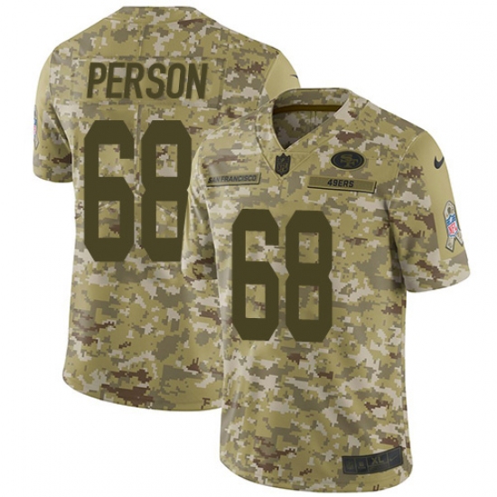 Men's Nike San Francisco 49ers 68 Mike Person Limited Camo 2018 Salute to Service NFL Jersey