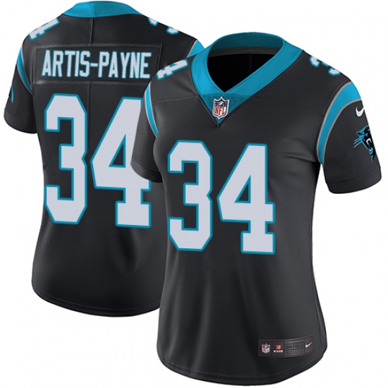 Women's Nike Carolina Panthers 34 Cameron Artis-Payne Black Team Color Vapor Untouchable Limited Player NFL Jersey