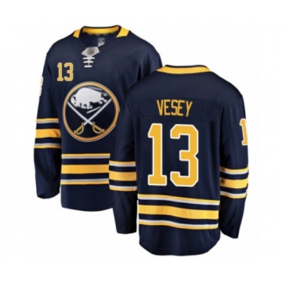 Youth Buffalo Sabres 13 Jimmy Vesey Fanatics Branded Navy Blue Home Breakaway Hockey Jersey