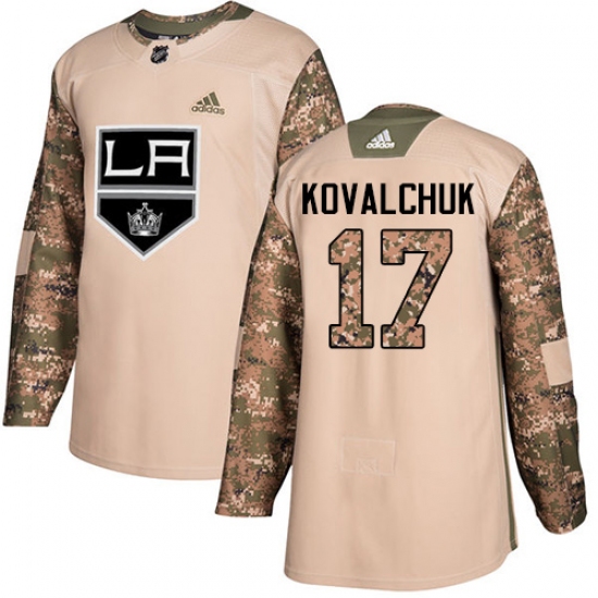 Men's Adidas Los Angeles Kings 17 Ilya Kovalchuk Camo Authentic 2017 Veterans Day Stitched NHL Jersey