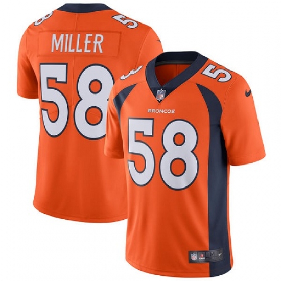 Youth Nike Denver Broncos 58 Von Miller Elite Orange Team Color NFL Jersey