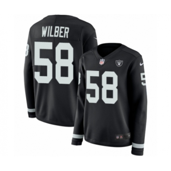 Women's Nike Oakland Raiders 58 Kyle Wilber Limited Black Therma Long Sleeve NFL Jersey