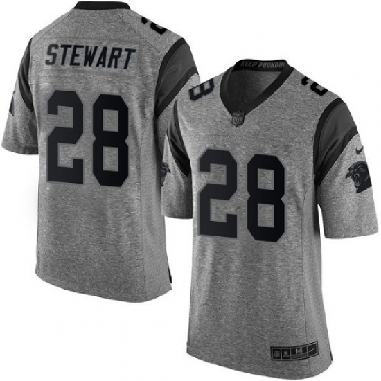 Men's Nike Carolina Panthers 28 Jonathan Stewart Limited Gray Gridiron NFL Jersey