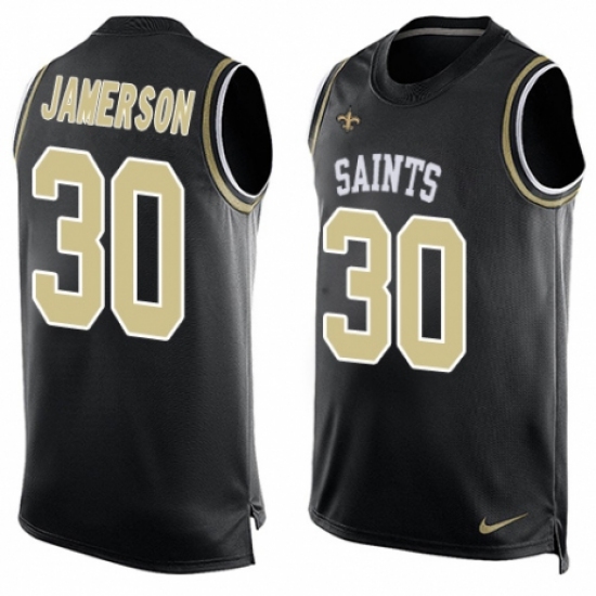 Men's Nike New Orleans Saints 30 Natrell Jamerson Limited Black Player Name & Number Tank Top NFL Jersey