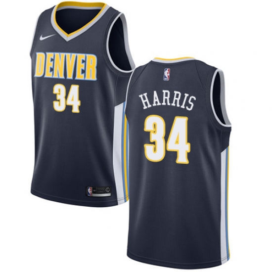 Women's Nike Denver Nuggets 34 Devin Harris Authentic Navy Blue Road NBA Jersey - Icon Edition