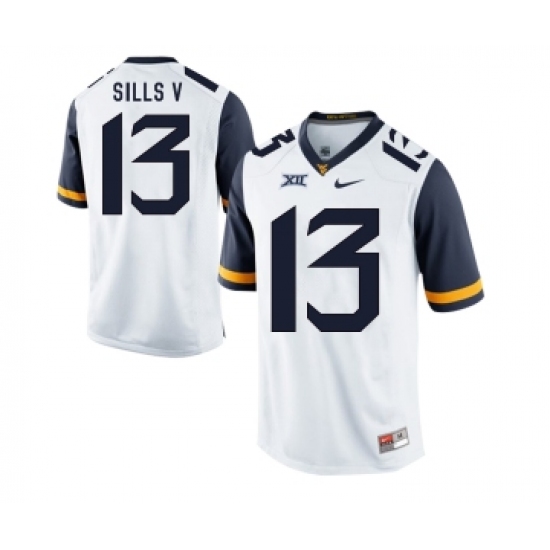 West Virginia Mountaineers 13 David Sills V White College Football Jersey