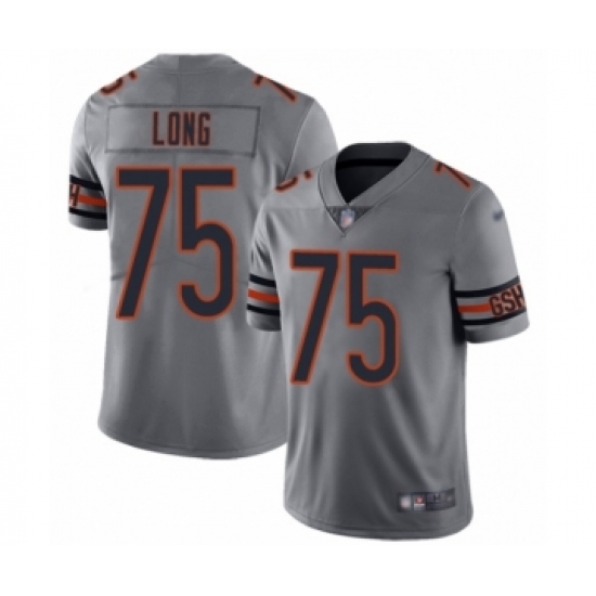 Women's Chicago Bears 75 Kyle Long Limited Silver Inverted Legend Football Jersey