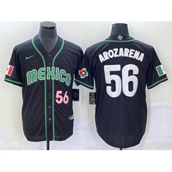 Men's Mexico Baseball 56 Randy Arozarena Number 2023 Black World Classic Stitched Jersey5