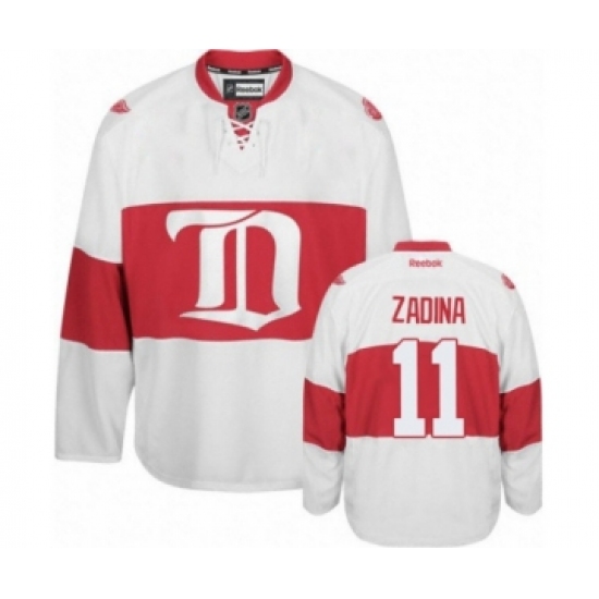 Women's Reebok Detroit Red Wings 11 Filip Zadina Premier White Third NHL Jersey