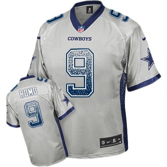 Youth Nike Dallas Cowboys 9 Tony Romo Elite Grey Drift Fashion NFL Jersey