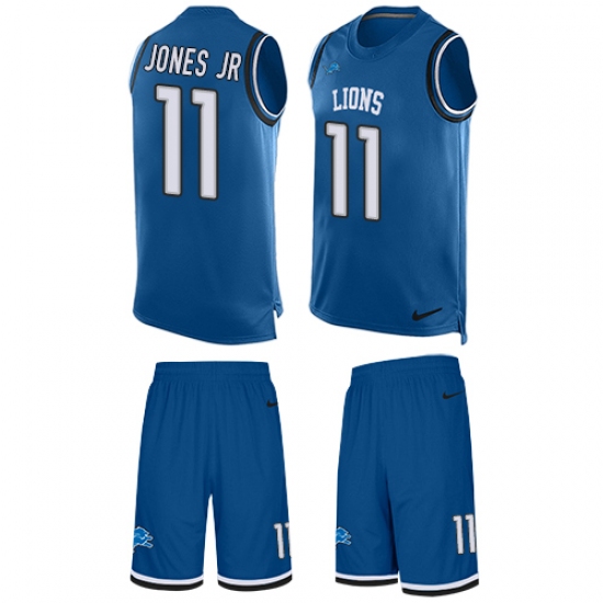 Men's Nike Detroit Lions 11 Marvin Jones Jr Limited Light Blue Tank Top Suit NFL Jersey