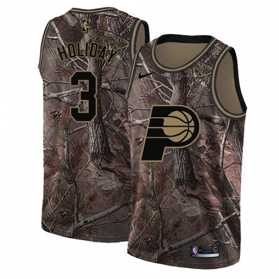 Men's Nike Indiana Pacers 3 Aaron Holiday Swingman Camo Realtree Collection NBA Jersey