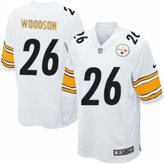Men's Nike Pittsburgh Steelers 26 Rod Woodson Game White NFL Jersey