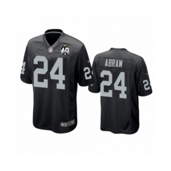 Youth Oakland Raiders 24 Johnathan Abram Game Black 60th Anniversary Team Color Football Jersey