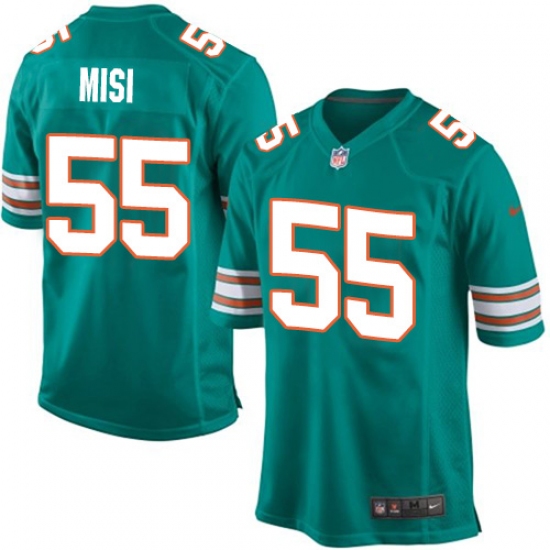Men's Nike Miami Dolphins 55 Koa Misi Game Aqua Green Alternate NFL Jersey