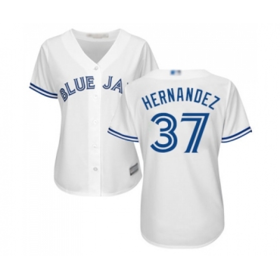 Women's Toronto Blue Jays 37 Teoscar Hernandez Replica White Home Baseball Jersey