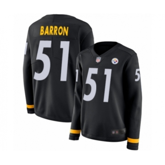 Women's Pittsburgh Steelers 51 Mark Barron Limited Black Therma Long Sleeve Football Jersey