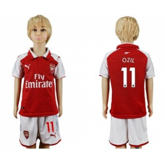 Arsenal 11 Ozil Home Kid Soccer Club Jersey
