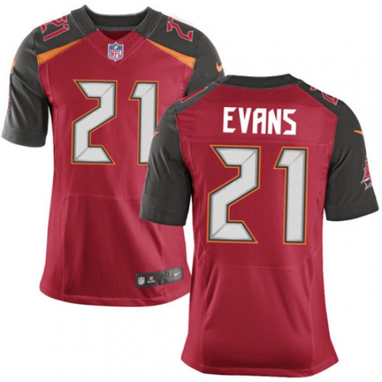Men's Nike Tampa Bay Buccaneers 21 Justin Evans Elite Red Team Color NFL Jersey