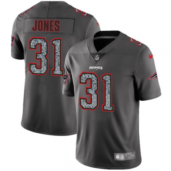 Men's Nike New England Patriots 31 Jonathan Jones Gray Static Vapor Untouchable Limited NFL Jersey