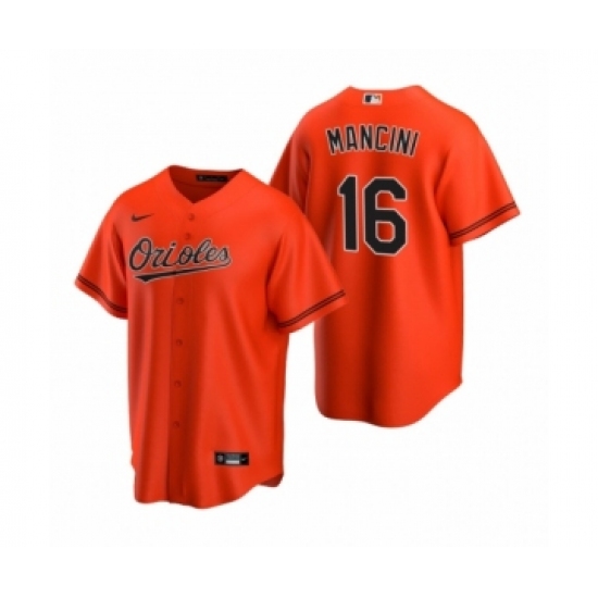 Youth Baltimore Orioles 16 Trey Mancini Nike Orange 2020 Replica Alternate Jersey