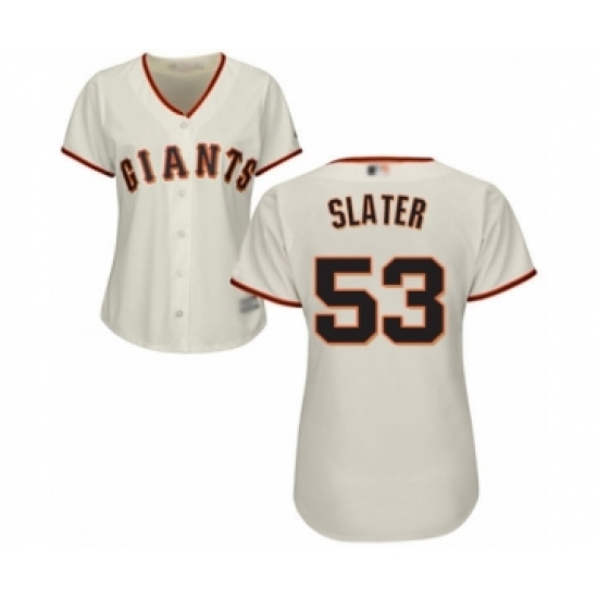 Women's San Francisco Giants 53 Austin Slater Authentic Cream Home Cool Base Baseball Player Jersey